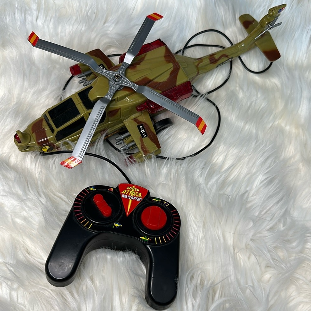 Super Attach Helicopter Vintage 1990s Toy Remote Control Collectors